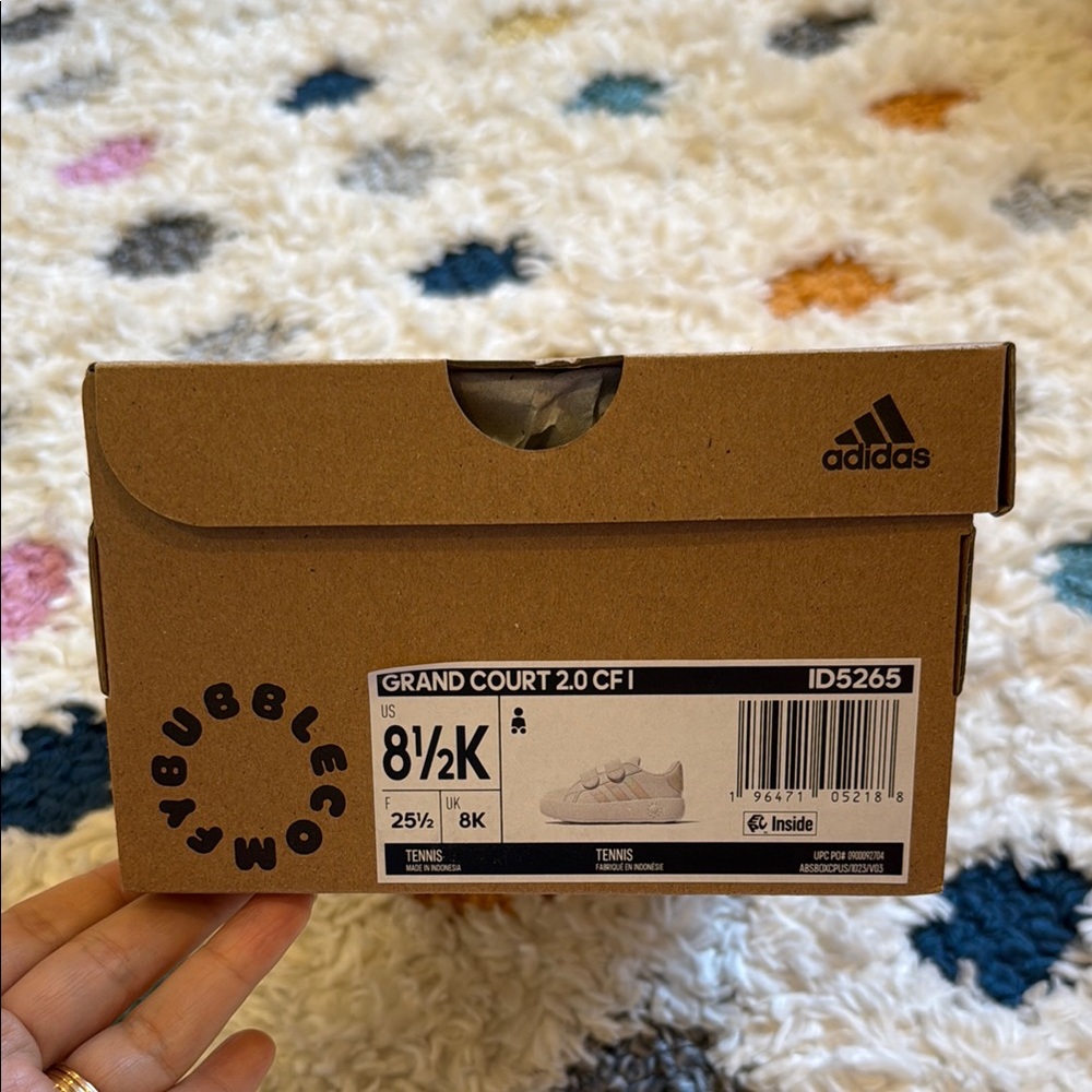 Adidas Grand Court 2.0 White Sneakers - Size 8 1/2 Toddler